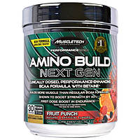 Muscletech, Серія Performance, Amino Build, фруктовий пунш, 0,58 фунта (261 м)