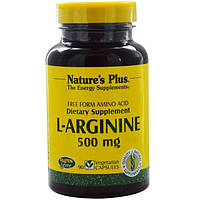 Natures Plus, L-аргінін, 500 мг, 90 капсул вегетаріанських