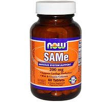 Now Foods, SAME (S-Adenosyl-L-Methionine), 200мг, 60таблеток