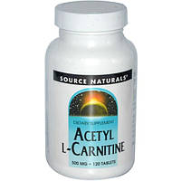 Source Naturals, Ацетил L-карнитин, 500 мг, 120 таблеток