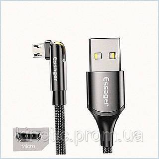 Прочный кабель Micro USB 1м ESSAGER 3А серого цвета 8382A0E1P9