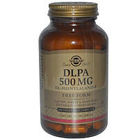 Solgar, DLPA, вільна форма, 500 мг, 100 капсул вегетаріанських