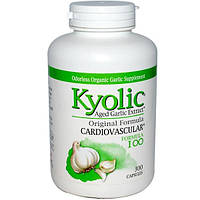 Wakunaga - Kyolic, Экстракт зрелого чеснока, для сердечно-сосудистой системы, формула 100, 300 капсул