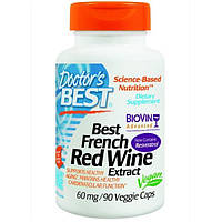 Doctors Best, Экстракт французского красного вина (Best French Red Wine Extract), 60 мг, 90 растительных капсул