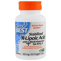 Doctors Best, Best Stabilized R-Lipoic Acid, 100 мг, 60 растительных капсул