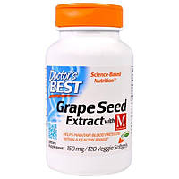 Doctors Best, Экстракт из виноградных косточек с MegaNatural-BP, 150 мг, 120 вегетарианских капсул