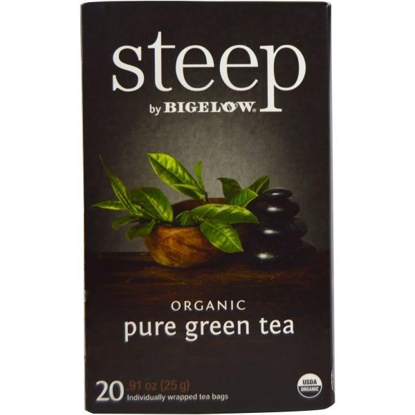 Bigelow, Стип, органічний чистий зелений чай, 20 пакетиків, 0,91 унції (25 г)