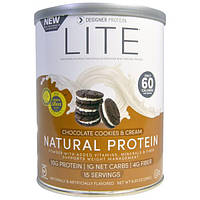 Designer Protein, Легкий, натуральний білок, шоколадне печиво і вершки, 9,03 унції (256 г)
