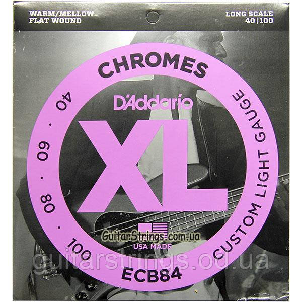 Струны D'Addario ECB84 Chromes Flat Wound Custom Light 40-100