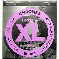 Струны D'Addario ECB84 Chromes Flat Wound Custom Light 40-100