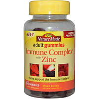 Nature Made, Жевательные витамины для взрослых, иммуностимулирующий комплекс с цинком, смесь ягод, 60 т.