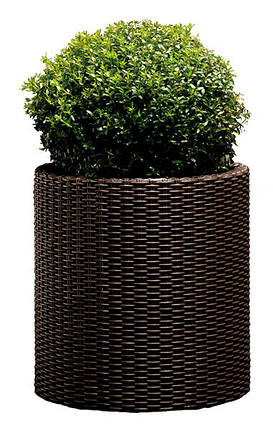 Горщик для квітів Keter 39 л. Cylinder Planter Large, коричневий, фото 1