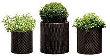 Горщик для квітів Keter 39 л. Cylinder Planter Large, коричневий, фото 4
