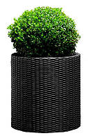 Горщик для квітів Keter 39 л. Cylinder Planter Large, сірий