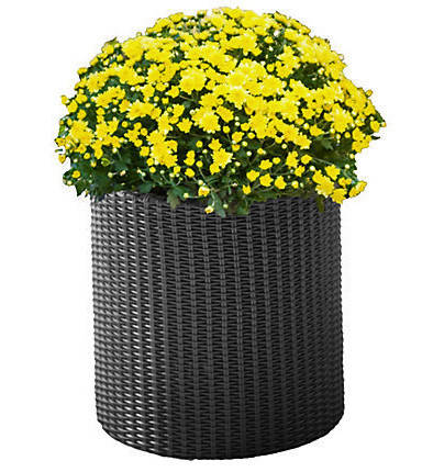 Горщик для квітів Keter 18 л. Cylinder Planter Medium, сірий, фото 1