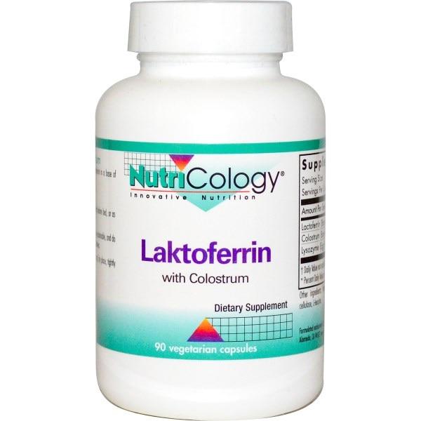 Nutricology, Лактоферин з молозивом, 90 капсул на рослинній основі