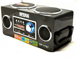 Портативна колонка з радіо OPERA-7707 (USB/Акумулятор/220V)