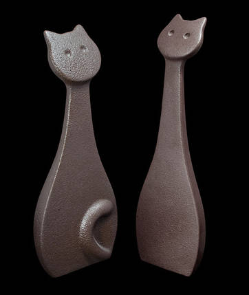 Статуетка N700/B "Кіт" 34 см, т.-сер., фото 2