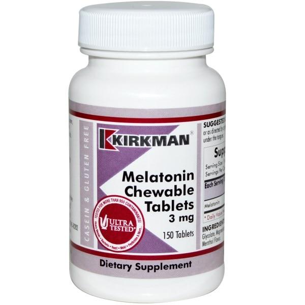 Kirkman Labs, Жувальні таблетки з мелатоніном, 3 мг, 150 таблеток