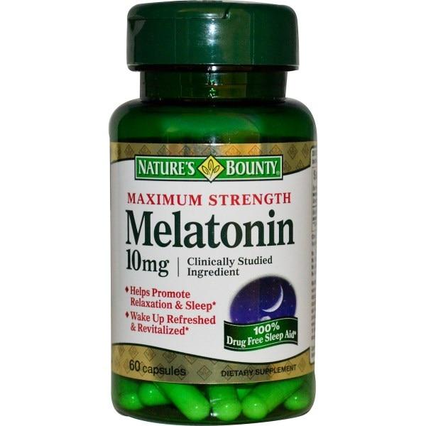 Natures Bounty, Мелатонін, максимальна сила, 10 мг, 60 капсул