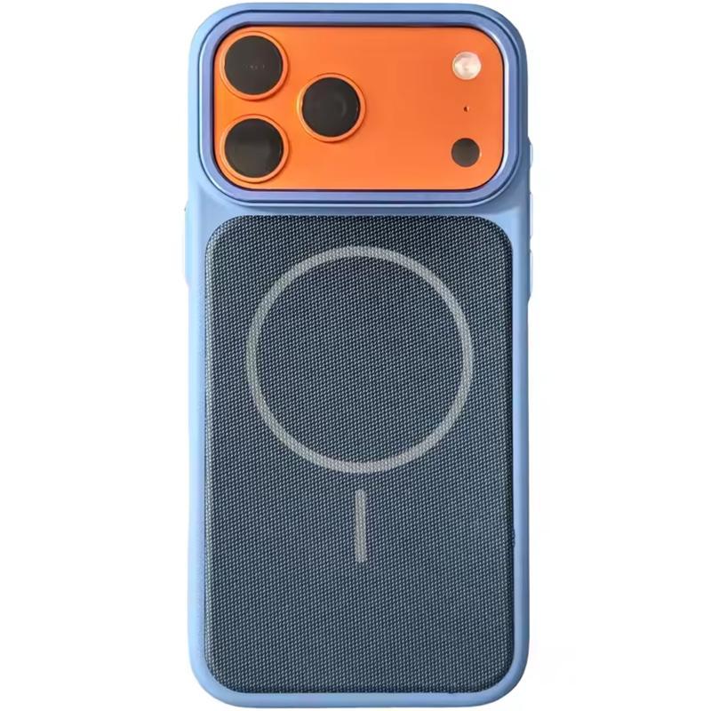PC-чехол Epik Textile Hybrid с Magnetic Fit для Apple iPhone 17 Pro (6.3"), синий, фото 1