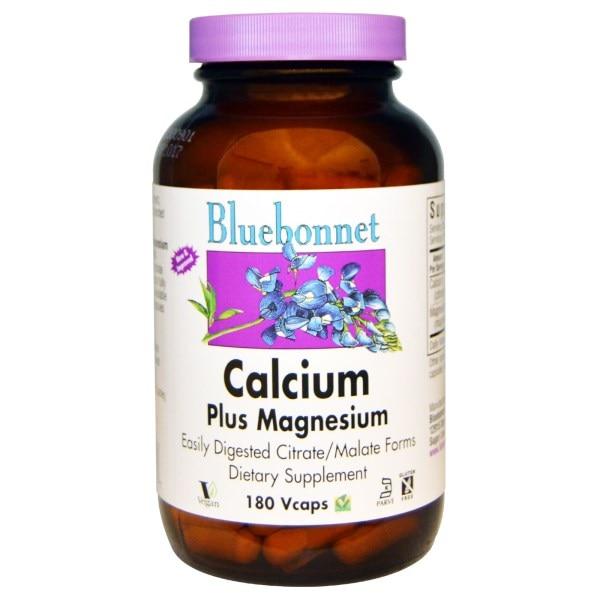 Bluebonnet Nutrition, Цитрат кальцію, з магнієм, 180 капсул на рослинній основі