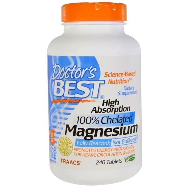 Doctors Best, Магній високого засвоєння, 100% хелатний, 240 таблеток