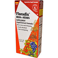 Flora, Флорадикс (Floradix), залізо + лікарські трави, рідкий екстракт, 8,5 рідких унцій (250 мл)