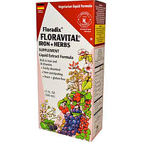 Flora, Флорадикс, флоравиталь, рослинна добавка з залізом, рідкий екстракт, 17 рідких унцій (500 мл)