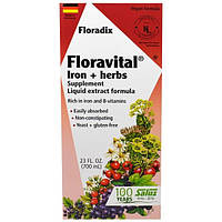 Flora, Флорадикс, Флоравитал, Глюконат Железа + Травы, 23 жидких унции (700 мл)