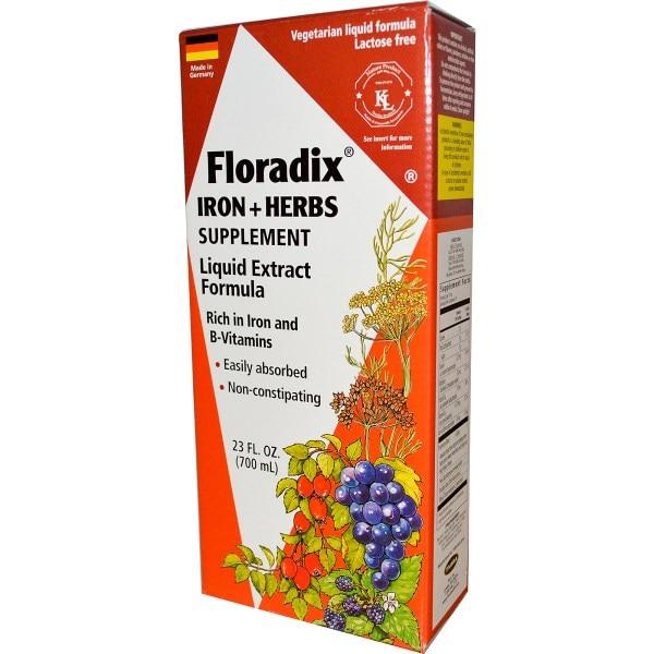 Flora, Floradix, железо + лекарственные травы, жидкий экстракт, 23 жидких унций (700 мл) - фото 1 - id-p521857990