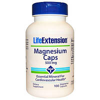 Life Extension, Магний, капсулы, 500 мг, 100 вегетарианских капсул