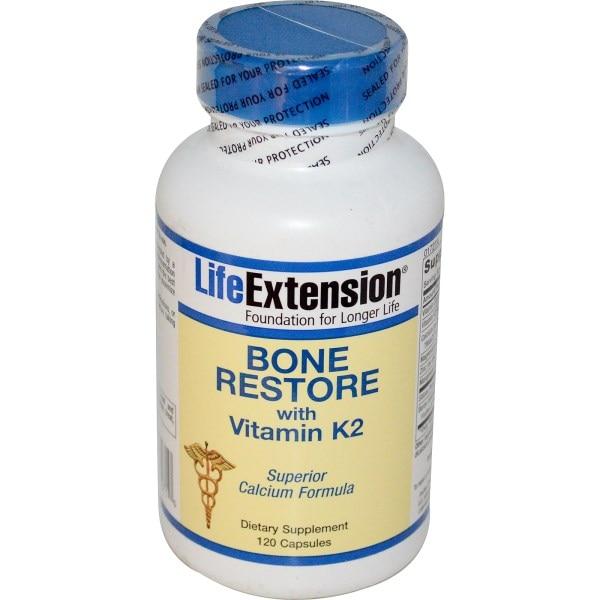 Life Extension, Bone Restore, з вітаміном K2, 120 капсул