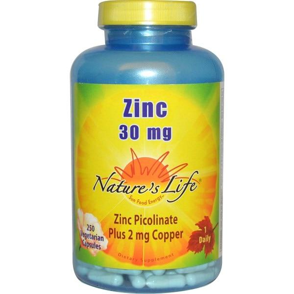 Цинк Natures Life 30 мг, 250 капсул