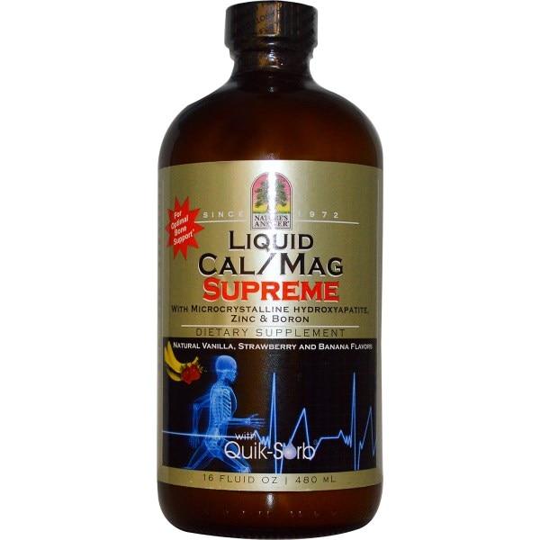 Natures Answer, Liquid Cal/Mag Supreme, натуральні смаки ванілі, полуниці і банана, 16 рідких унцій (480 мл)