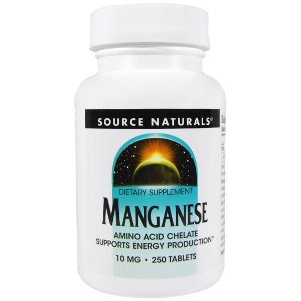 Амінокислотний хелат марганцю 10 мг, Source Naturals  250 таблеток