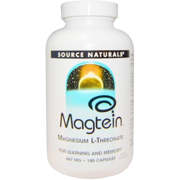 Source Naturals, Magtein, магній L-треонат, 667 мг, 180 капсул
