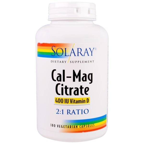 Solaray, Цитрат кальцію і магнію, 400 МО вітаміну D, 180 капсул вегетаріанських