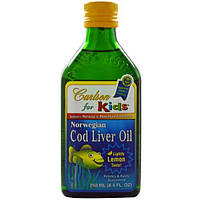 Carlson Labs, Kids, Norwegian Cod Liver Oil, Natural Lemon Flavor, 8.4 fl oz (250 ml)