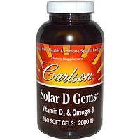 Carlson Labs, Капсули з сонячним вітаміном D, 2000 МО, 360 гельових капсул