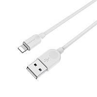 Кабель USB-A — Lightning BOROFONE, BX14 LinkJet, USB Type-A, Lightning, 1 м, белый