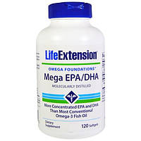 Life Extension, Omega Foundations, Mega EPA/DHA, 120 капсул