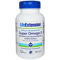 Life Extension, Омега-заряд, суперомега-3, 60 желатинових капсул