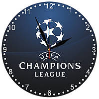 Настенные часы "Лига чемпионов" на стекле кварцевые