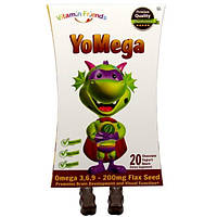 Vitamin Friends, YoMega, насіння льону, 20 шоколадно-йогуртових ведмежат