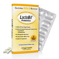 Пробіотики LactoBif, 5 млрд ДЕЩО California Gold Nutrition, , 10 овочевих капсул