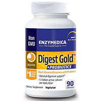 Enzymedica, Digest Gold + пробиотики, 90 капсул