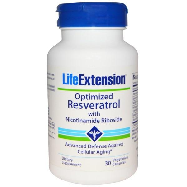 Life Extension, Оптимізований ресвератрол з никотинамидрибозидом,30 капсул вегетаріанських