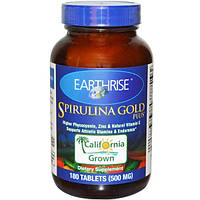 Earthrise, Спіруліна Золота Плюс, 500 мг, 180 таблеток