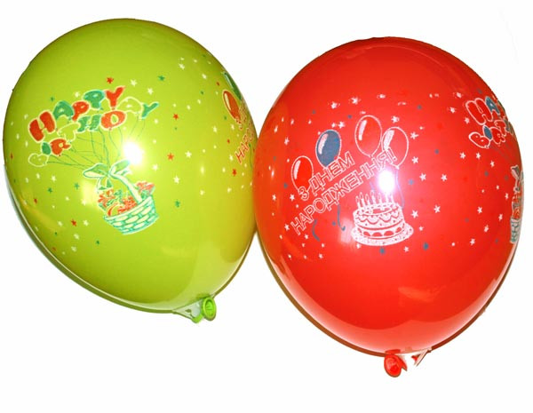 Повітряні кулі "З Днем Народження" 8"(20см) пастель асорті В упак: 100шт